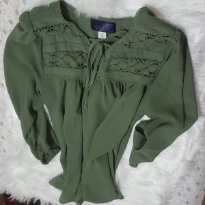 Blue Rain Peasant Blouse